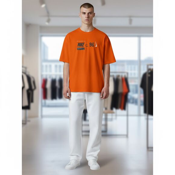 Nike Dri-FIT Graphic Logo Tee Shirt Orange Black White Unisex XL New with Tags - Picture 2 of 6